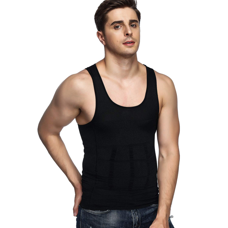 Sports Moisture Muscle Recovery Copper Compression Men gym Vest shirt