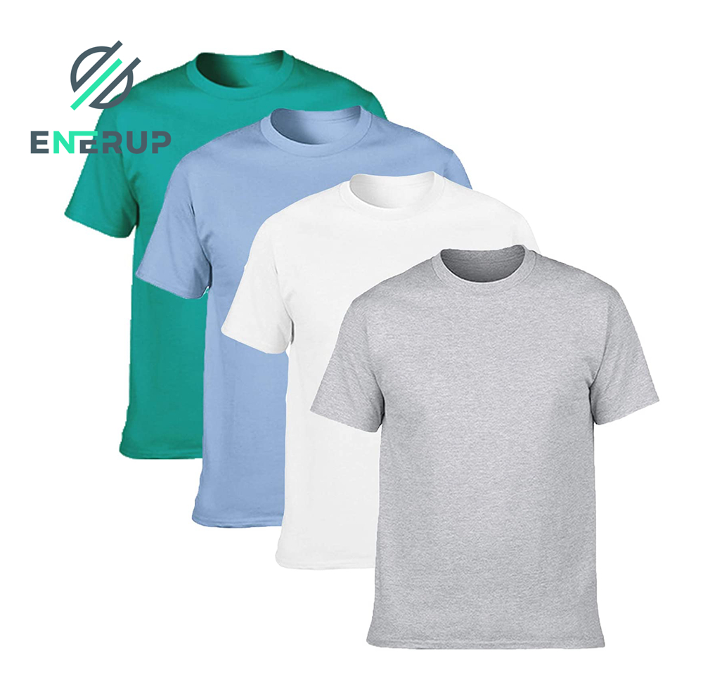 Enerup Business Casual Striped Short Sleeve 100% Cotton Chemise Full Sleeve Oversize plus size t-shirts Mens Shirt
