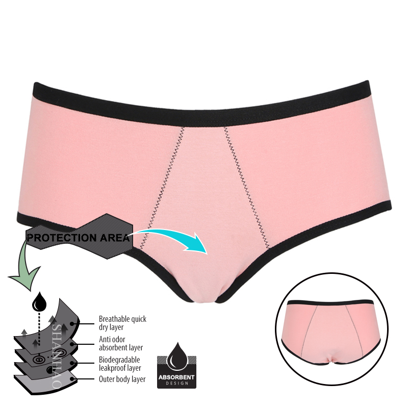 Custom sustainable womens full protection leakproof period panties menstrual panties postpartum sanitary underwear