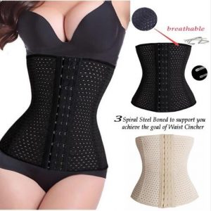 In stock popular waist trainer 9 steel boned corset sexy body shaper belt