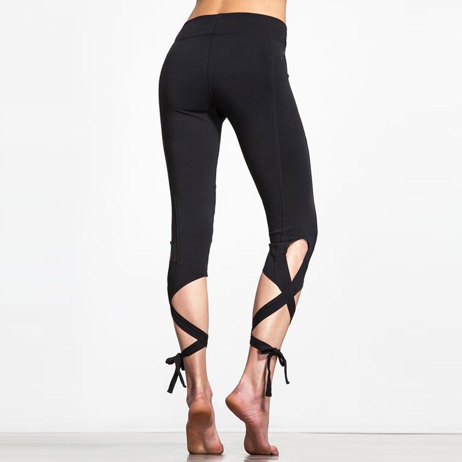 Elegance lace up yoga pants ballet tights yoga pants