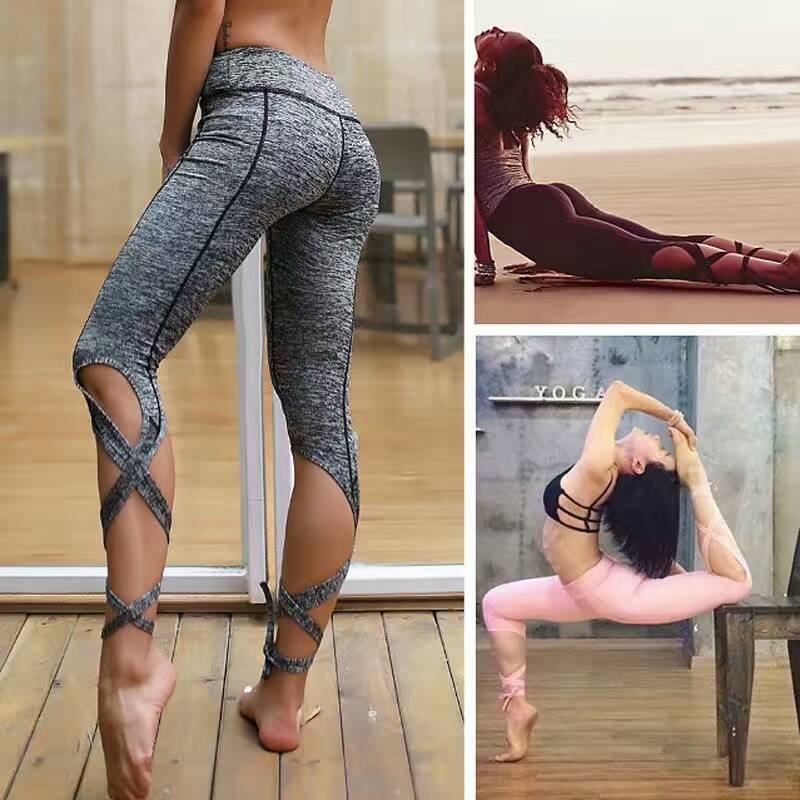 Elegance lace up yoga pants ballet tights yoga pants