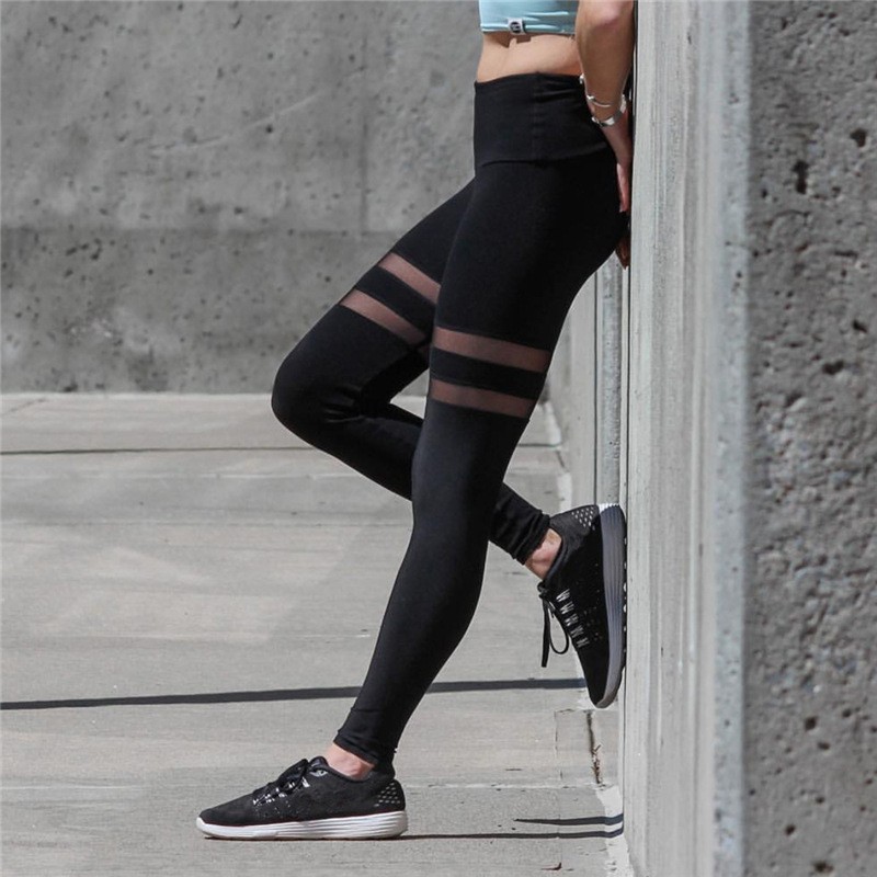 Custom women high waist leggings sports black yoga pants