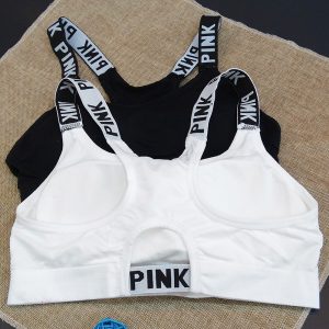 Women Sexy Letters Straps Sports Bras Seamless Padded Gym Fitness Athletic Running Yoga Vest Bra Sport Tank Tops