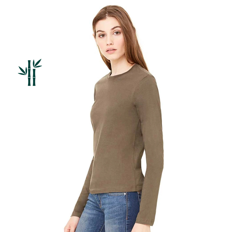 Enerup OEM/ODM Business Casual Striped Long Sleeve Bamboo Viscos Chemise Full Sleeve Oversize Plus Size Womens Shirt Undershirt