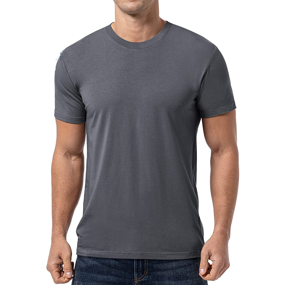 Enerup OEM/ODM Striped Pocket-less Design Casual Custom High Quality Compression Bamboo Mens short Sleeve T Shirt