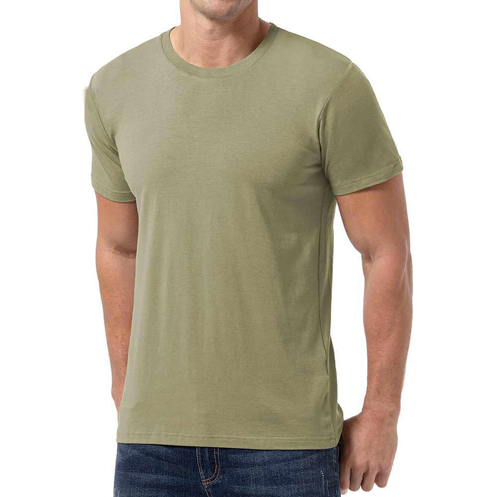 Enerup OEM/ODM Striped Pocket-less Design Casual Custom High Quality Compression Bamboo Mens short Sleeve T Shirt