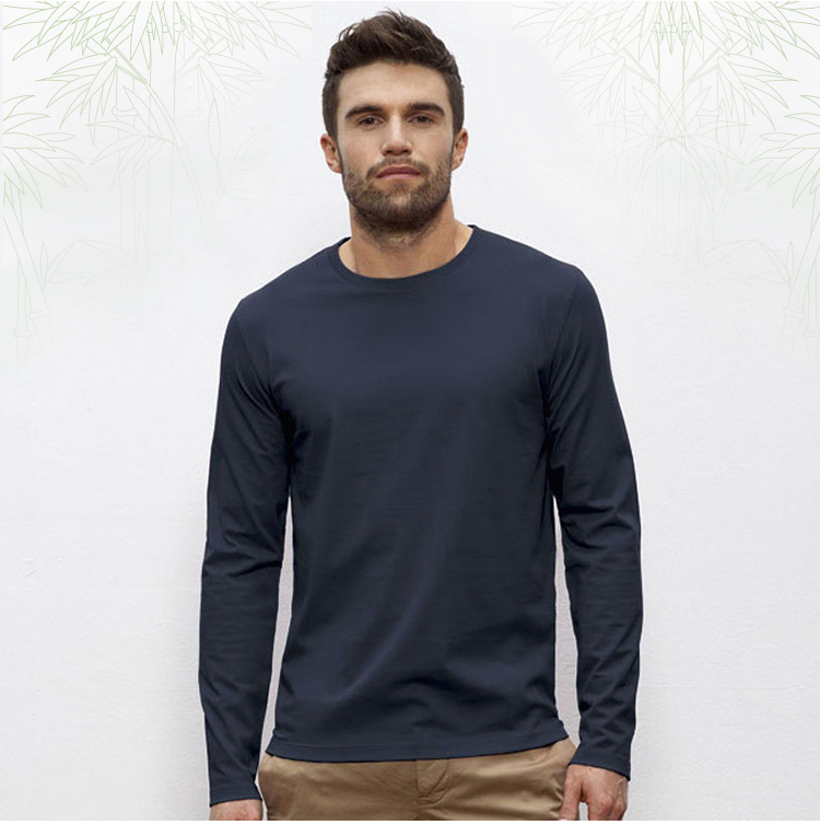 Enerup OEM ODM Long Sleeve T Shirt Polyester Male Health Anti-UV Bamboo Comfortable Long John Men Basic Tee Tops