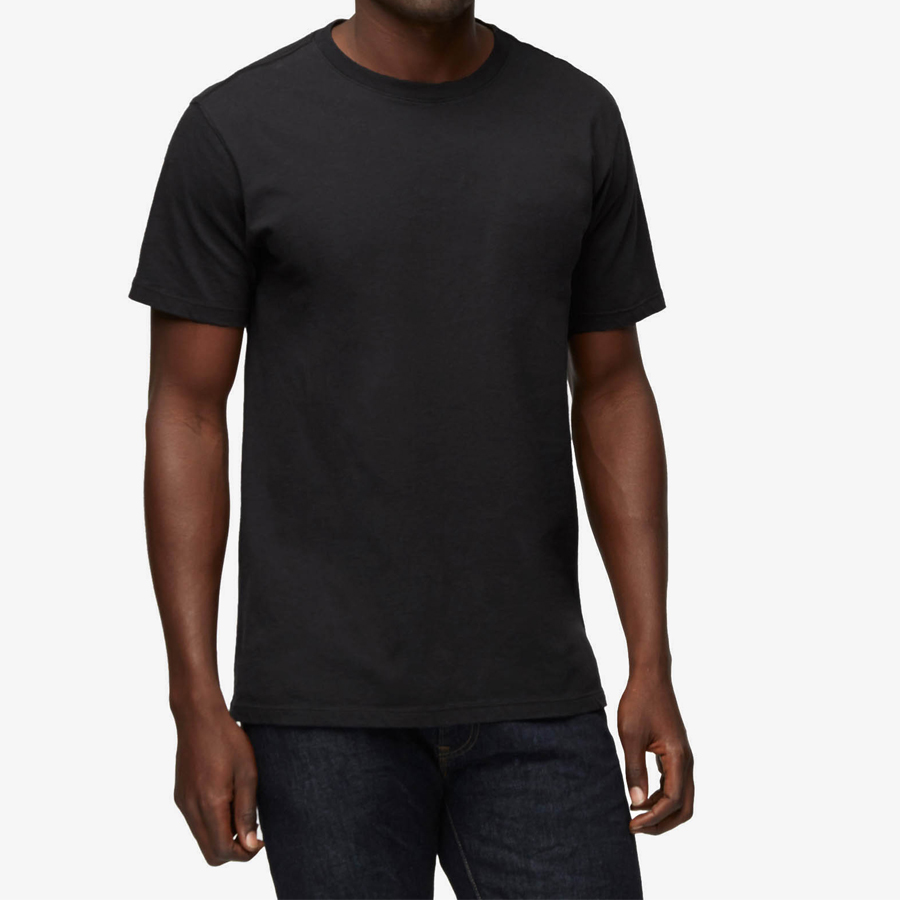 black blank fitted cotton fabric t shirts for mens