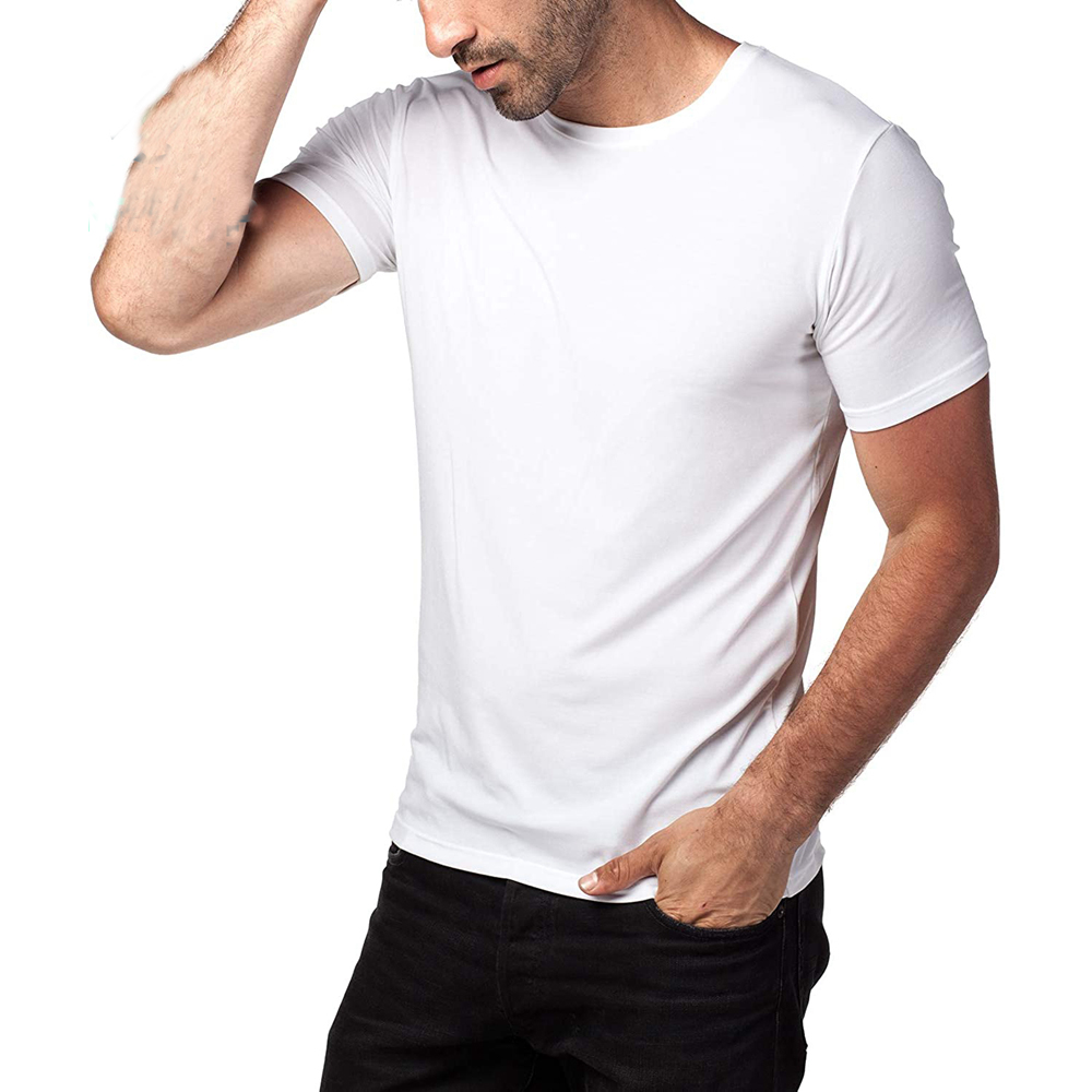 Enerup OEM/ODM Deep V Collar Quick Dry Sport Black Cotton cotton Modal Plus Size Short Sleeve Soft Mens T Shirt