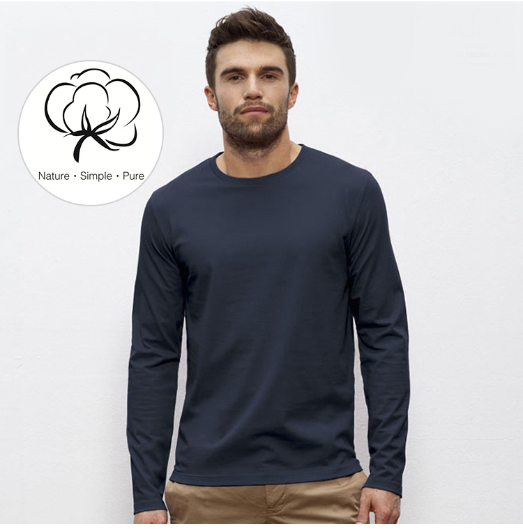 Enerup OEM/ODM Casual Solid Shirts Crop Top Custom Thick 100% Cotton Long Sleeve Mens Shirt