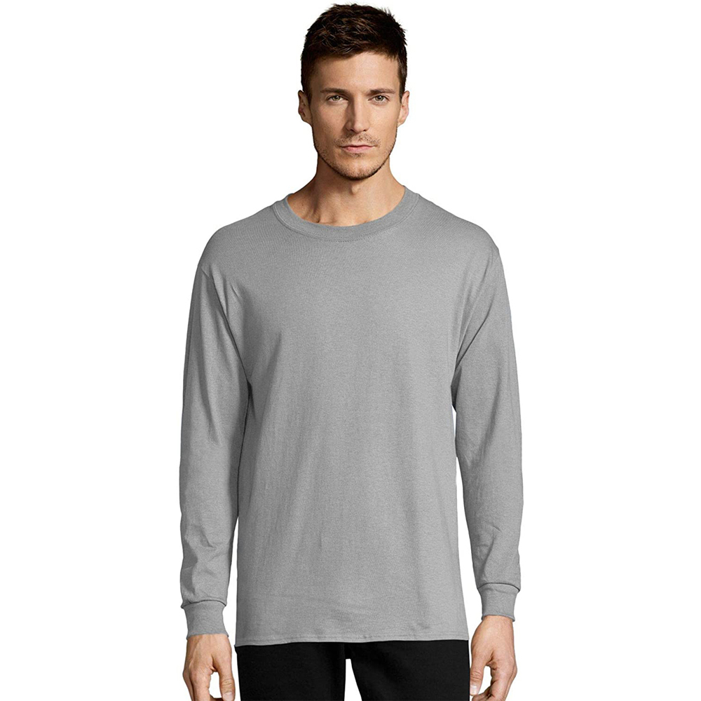 Enerup OEM/ODM Casual Solid Shirts Crop Top Custom Thick 100% Cotton Long Sleeve Mens Shirt