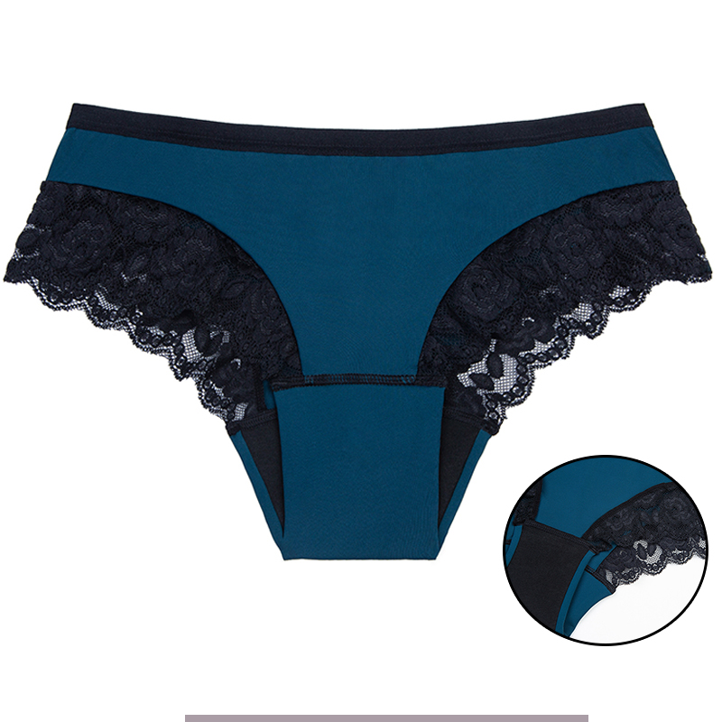 Lace leak proof period panties underwear safety pants blue sustainable absorbent seamless period panties