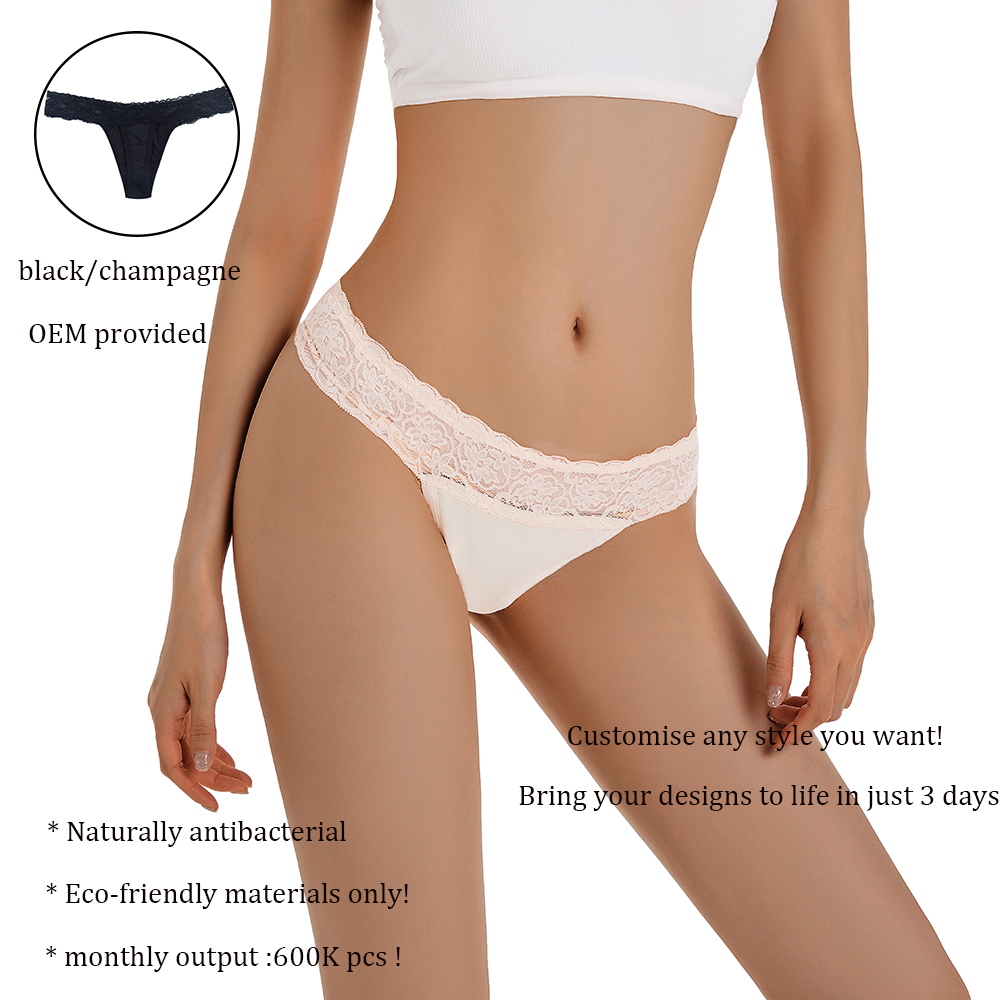 Wholesale g-string womens underwear 4 layer leak proof lace thong period panties sanitary menstrual panty