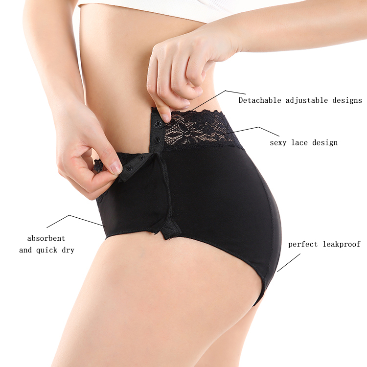New design detachable period menstrual panty panties underpants full protection leak proof underwear US EU sizing
