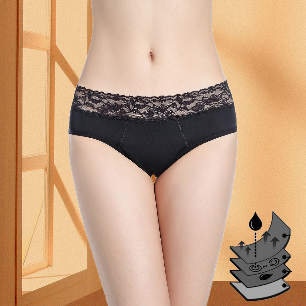Plus size womens panties absorbent 4 layers leak proof underwear menstrual girls leakproof period panties for women