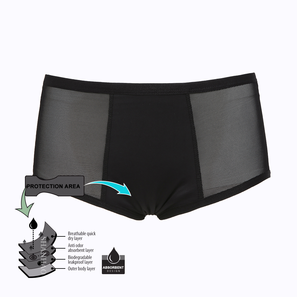 Women Breathable Mesh Absorbent Leak Proof Period Panties Postpartum Underwear Anti Microbial Period Panties for Women