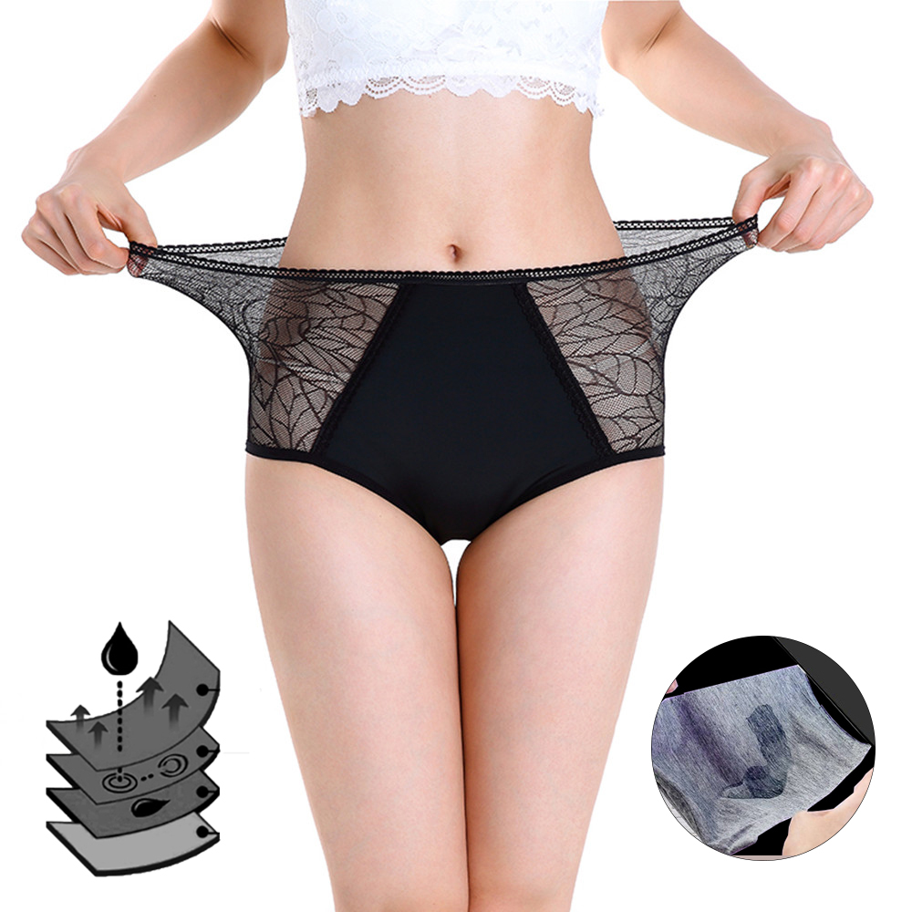 200ml super absorbency custom lace cotton menstrual panties leakproof incontinence period underwear