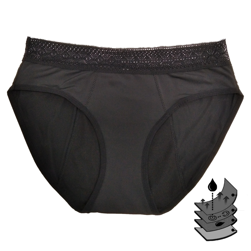 Women Protective Menstrual Underwear Absorbent Sustainable Leak Proof Briefs Period Panties