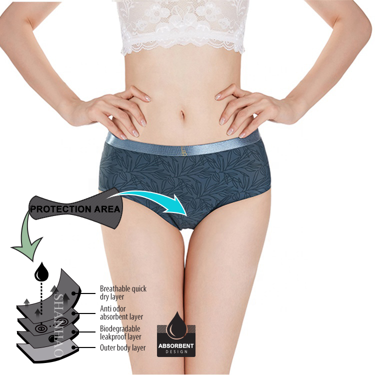 Wholesale womens full protection 4 layer period panties menstrual underwear girls leakproof period panties for women