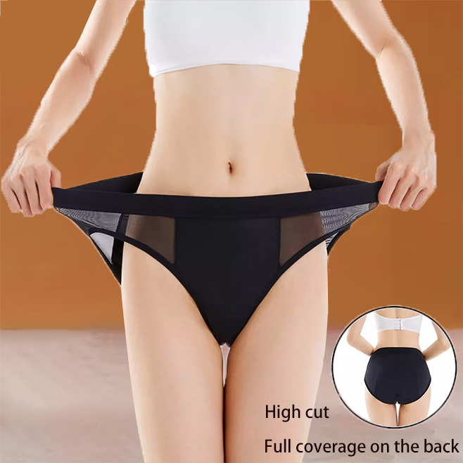 Dropshipping plus size incontinence underwear womens cotton 4 layer leak proof menstrual period panties