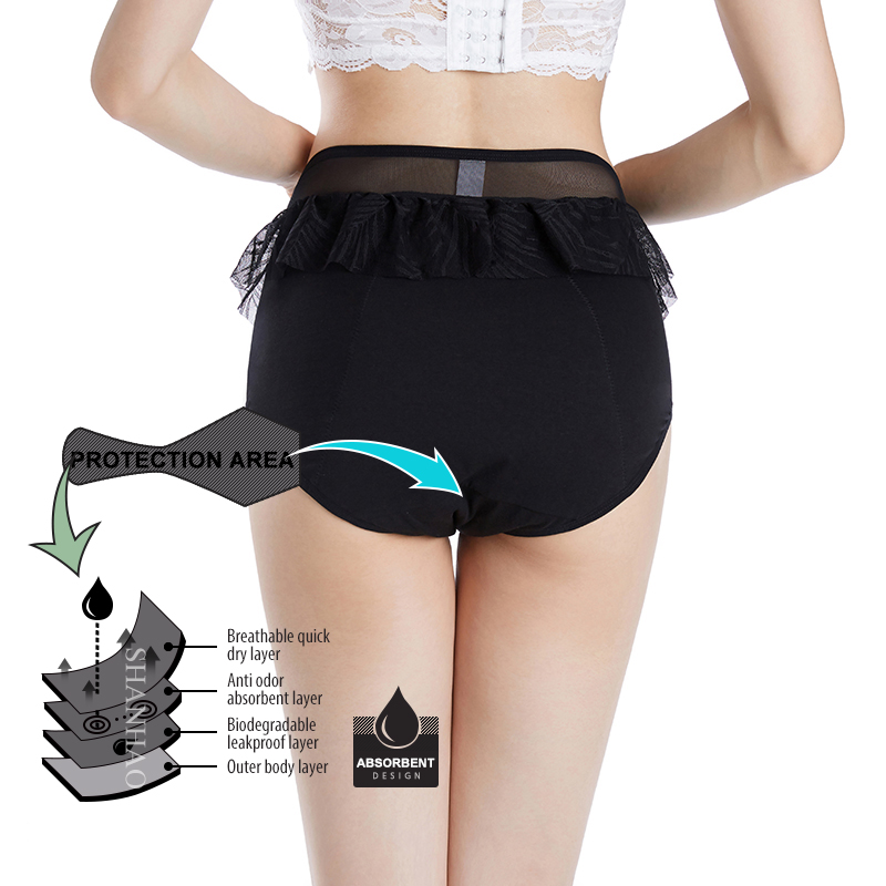 Sustainable Period Panties Sexy Female Ladies Anti Technics Menstrual Underwear US EU sizing