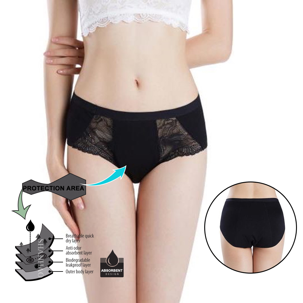 Cotton leak proof absorbent panties womens menstrual period panties Incontinence underwear