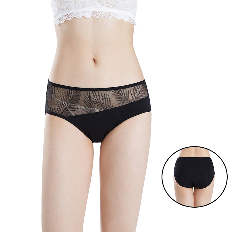 Period panties sustainable leakproof period panties underwear sexy lace black for women US EU sizing