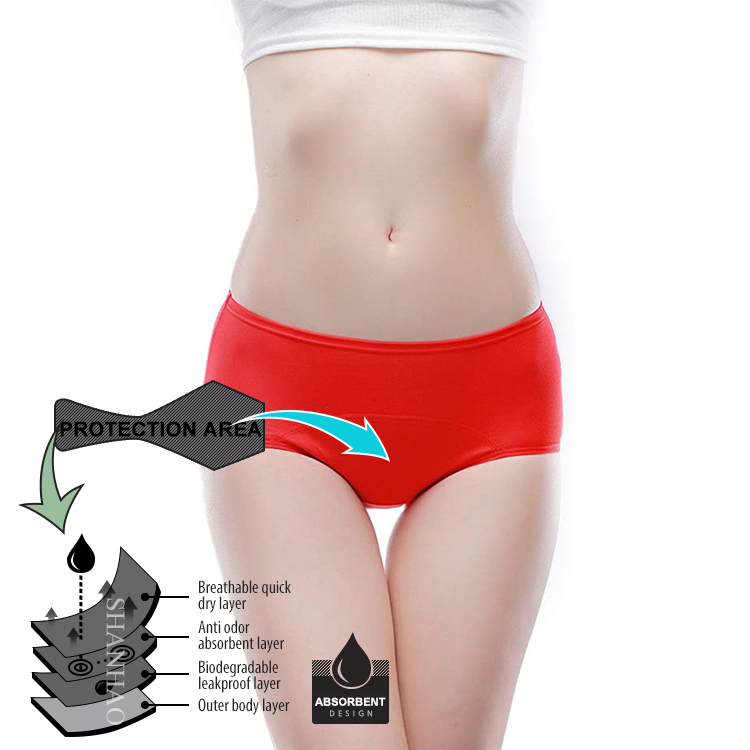 Bamboo Leak Proof Period Panties Breathable Brief Sustainable Menstrual Underwear