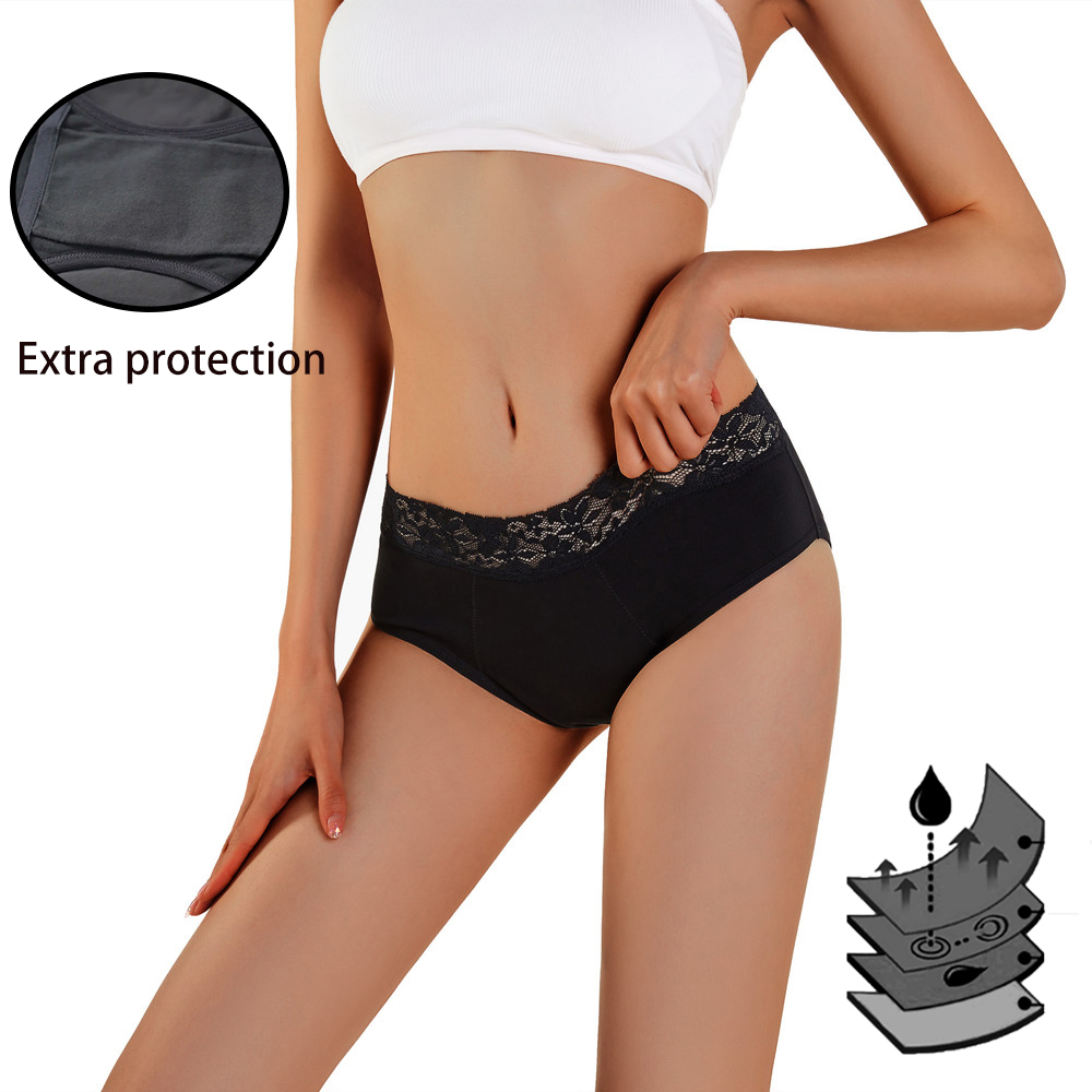 Plus size sanitary briefs functional incontinence underwear menstrual period panties with extra padding