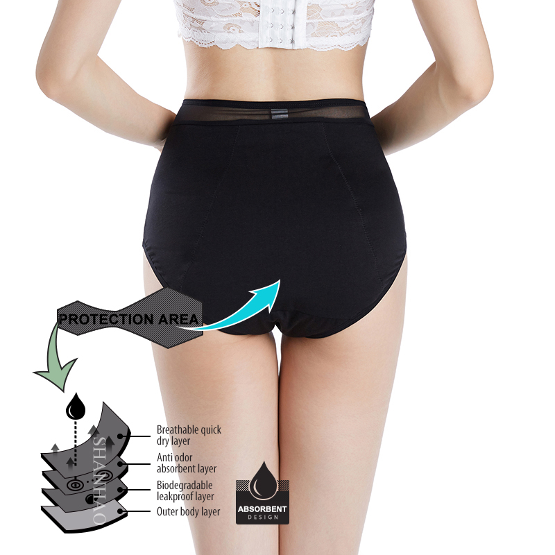 Sustainable Underwear Hipster Full Protection Period Panties for Women US EU sizing