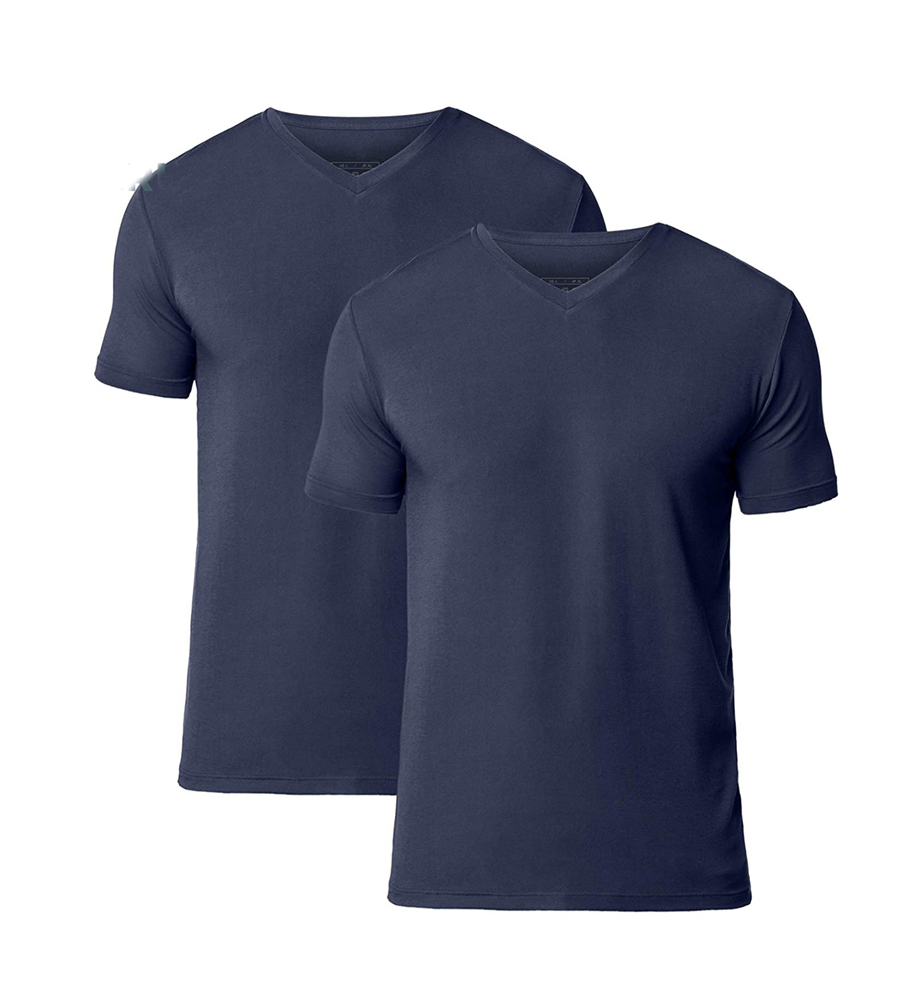 Enerup OEM ODM Custom Soft Deep V Collar Quick Dry Sport Black Lenzing modal Plus Size short Sleeve Mens T-shirt