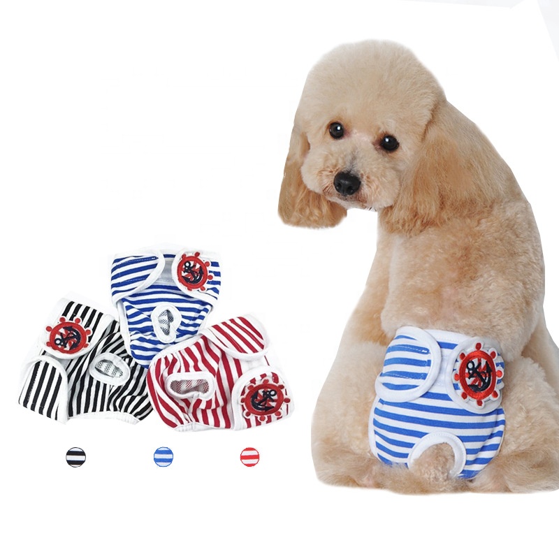 Hot Selling Pet Physiological Sanitary Panties Reusable Female Dog Diapers With Adjustable Tighten Strap