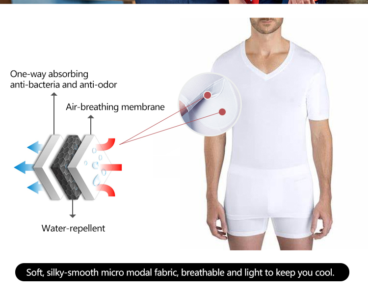 Enerup ODM OEM cotton Modal Breathable Gym Clothing White V Neck Mens Undershirts Sweatproof T Shirts