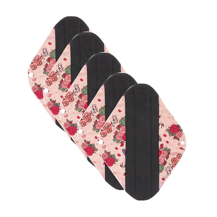 New Pattern XL Size Bamboo Charcoal Washable Sanitary Pads Reusable Menstrual Pad